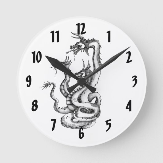 Drei hintere Hydra-Design-Uhr Runde Wanduhr (Vorderseite)
