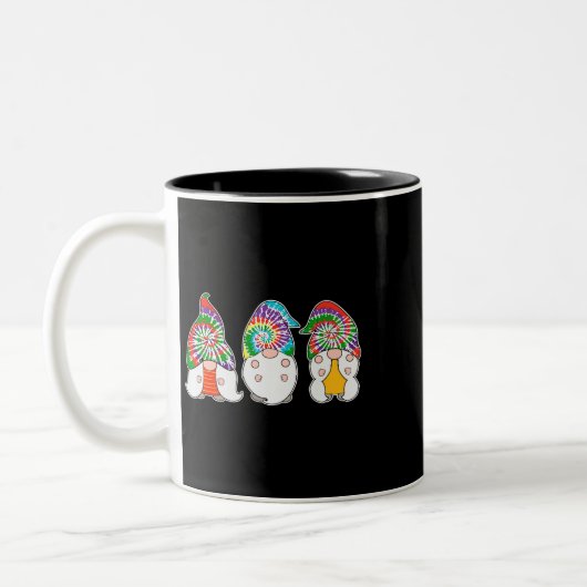 Drei Hippie Gnomes T-Shirts Peace Gnome Funny Retr Zweifarbige Tasse (Links)