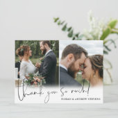 Drei Hochzeiten Fotos danken Ihnen so viel Dankeskarte (Stehend Vorderseite)