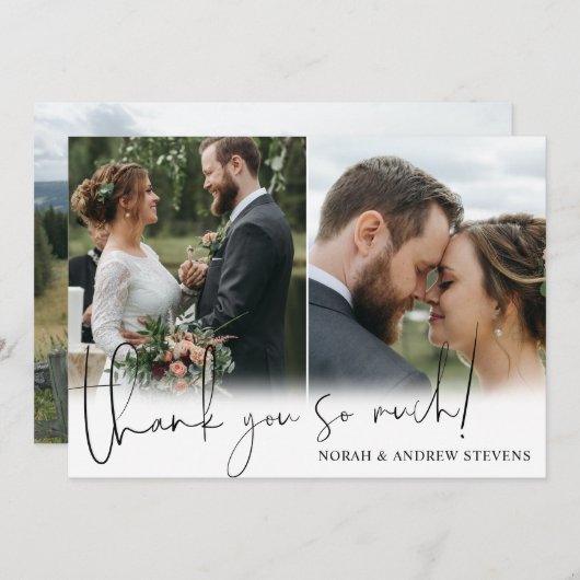 Drei Hochzeiten Fotos danken Ihnen so viel Dankeskarte (Vorne/Hinten)