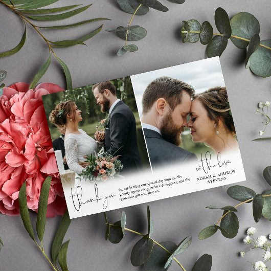 Drei Hochzeitsskripte Fotos Vielen Dank Dankeskarte