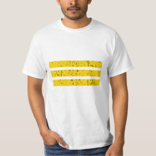 Drei horizontale Streifen Vintage Yin-Yang-Symbo T-Shirt