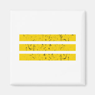 Drei horizontale Streifen Vintages Yin-Yang-Symb Magnet