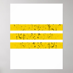 Drei horizontale Streifen Vintages Yin-Yang-Symb Poster