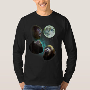 Drei Howler Affen heulen am Mond 3 Wolfs F T-Shirt