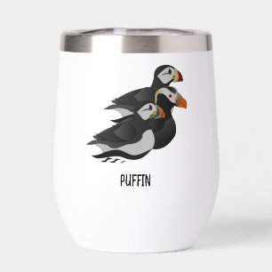 Drei hübsch gesellige Puffins Cartoon