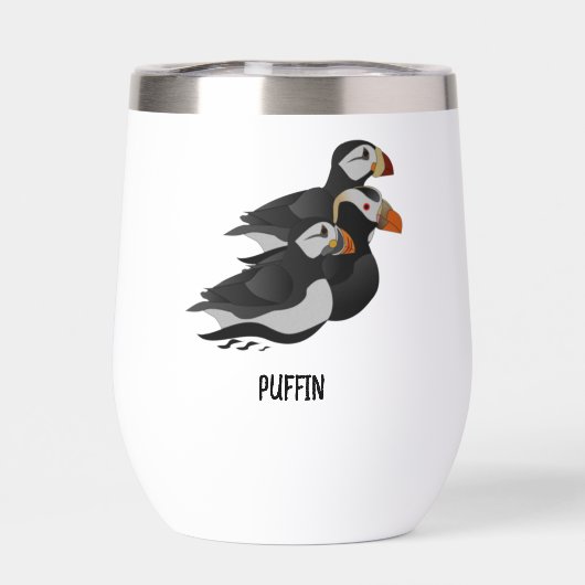 Drei hübsch gesellige Puffins Cartoon (Rückseite)