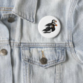 Drei hübsch gesellige Puffins Cartoon Button (Beispiel)