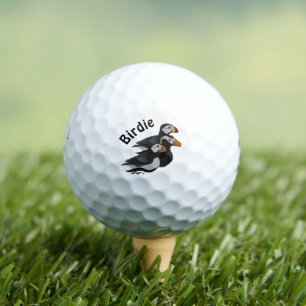Drei hübsch gesellige Puffins Cartoon Golfball