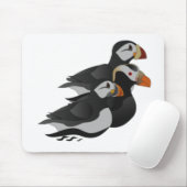 Drei hübsch gesellige Puffins Cartoon Mousepad (Mit Mouse)