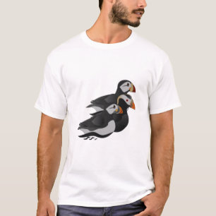 Drei hübsch gesellige Puffins Cartoon T-Shirt