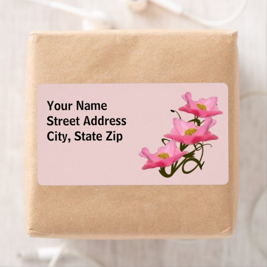 Drei Hübsche, rosa Mohnblüte - Blume - Grenze (Insitu)