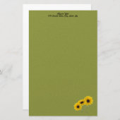 Drei Hübsche SonnenblumenECKE Foto Custom Briefpapier (Vorne/Hinten)