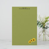 Drei Hübsche SonnenblumenECKE Foto Custom Briefpapier (Stehend Vorderseite)