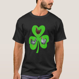 Drei Hühner Shamrock St. Patricks Tag Irischer Wit T-Shirt
