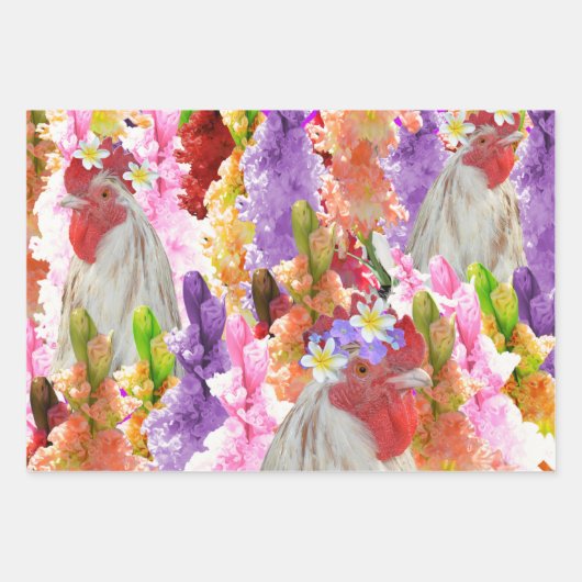 Drei Hühnergestelle, Geschenkartikel, entzückende Geschenkpapier Set (Vorderseite)