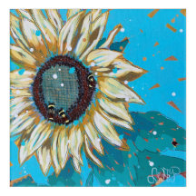 Drei Hummeln auf einer Sonnenblume