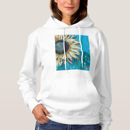 Drei Hummeln auf einer Sonnenblume Hoodie (Vorderseite)