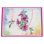 Drei Hummingvögel Aquarelltasche (groß) Große Geschenktüte (Vorderseite)