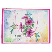Drei Hummingvögel Aquarelltasche (groß) Große Geschenktüte (Rückseite)