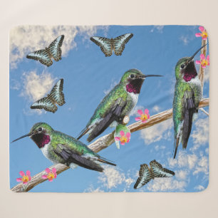Drei Hummingvögel auf einem Ast Floss Silt Sherpadecke