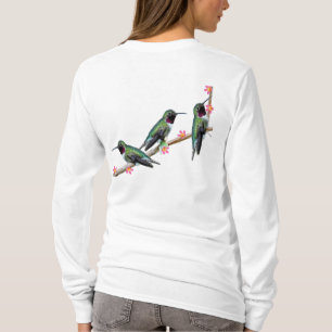 Drei Hummingvögel auf einem Ast Floss Silt T-Shirt
