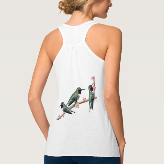 Drei Hummingvögel auf einem Ast Floss Silt Tank Top (Rückseite)