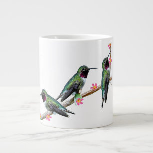 Drei Hummingvögel auf einem Zweig eines Feuers Jumbo-Tasse