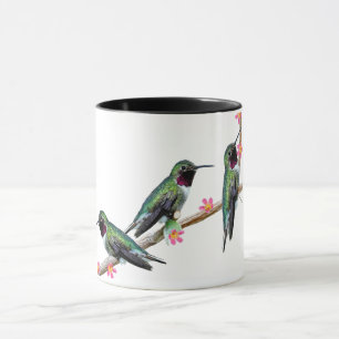 Drei Hummingvögel auf einem Zweig eines Feuers Tasse