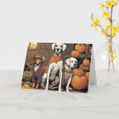Drei Hunde an Halloween Karte (Gelbe Blume)