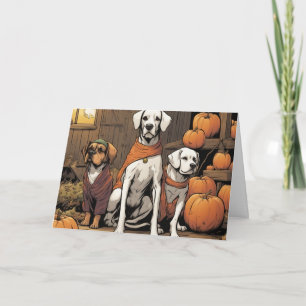 Drei Hunde an Halloween Karte