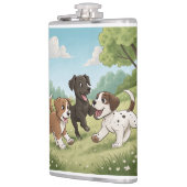Drei Hunde Flachmann (Links)