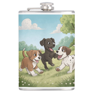Drei Hunde Flachmann