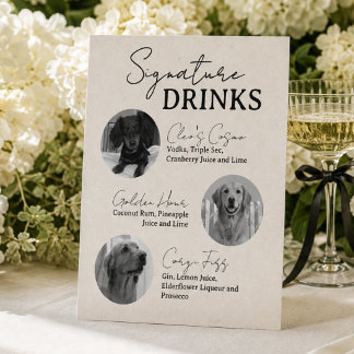 Drei-Hunde-Hochzeits-Signature-Drinks-Bar-Schild Sockelschild