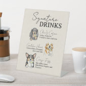 Drei Hunde-Hochzeitsignatur Drinks Bar-Zeichen Sockelschild (In SItu)