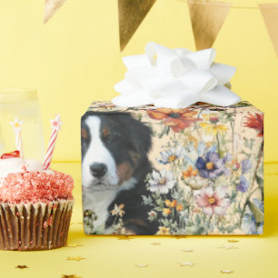 Drei Hunde in Wildblumen nahtlos  Geschenkpapier