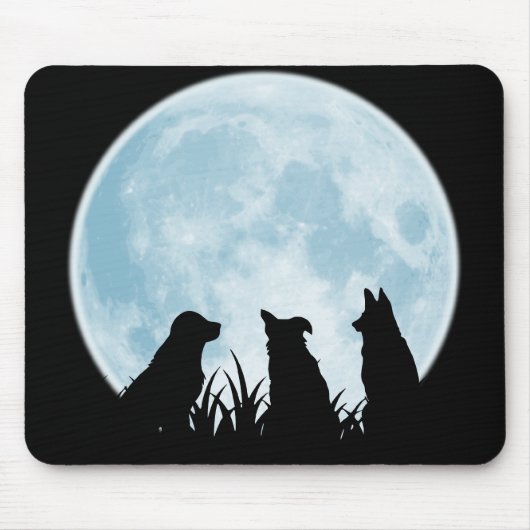 Drei Hunde nachts Mousepad (Vorne)