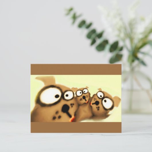 Drei Hunde Postkarte (Stehend Vorderseite)