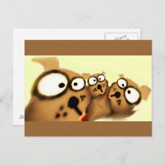 Drei Hunde Postkarte (Vorne/Hinten)