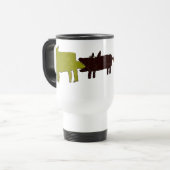 drei Hunde Reisebecher (Vorderseite Links)
