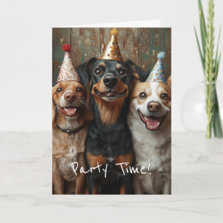 Drei Hunde zum Geburtstag Einladung