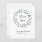 Drei Hydrangeas Wasserfarben-Blumenreath Dankeskarte (Vorne/Hinten)