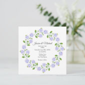 Drei Hydrangeas Wasserfarben-Blumenreath Einladung (Stehend Vorderseite)