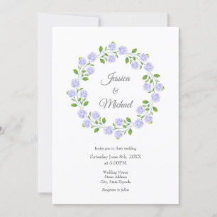 Drei Hydrangeas Wasserfarben-Blumenreath Einladung