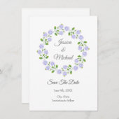 Drei Hydrangeas Wasserfarben-Blumenreath Save The Date (Vorne/Hinten)