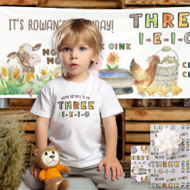 Drei-i-e-i-o-3. Geburtstagsfarm Kinderzimmer Rhyme Kleinkind T-shirt