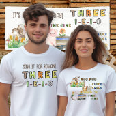 Drei-i-e-i-o 3rd Birthday Farm Themed Parents T-Shirt