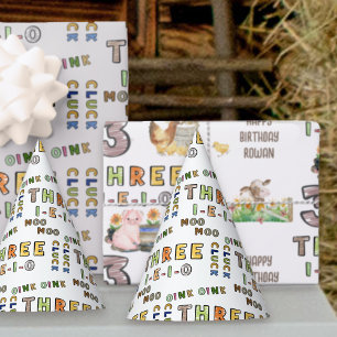 Drei-i-e-i-o Bauernhof-Tiersounds Bunte Text Partyhütchen