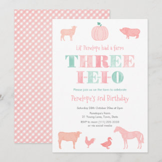DREI IEIO Pink Pumpkin 3. Geburtstag Party Einladung