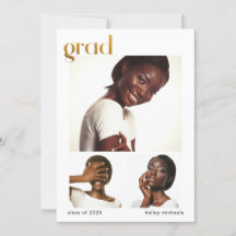 Drei Imitate der Fotocollage Graduation Party Gold